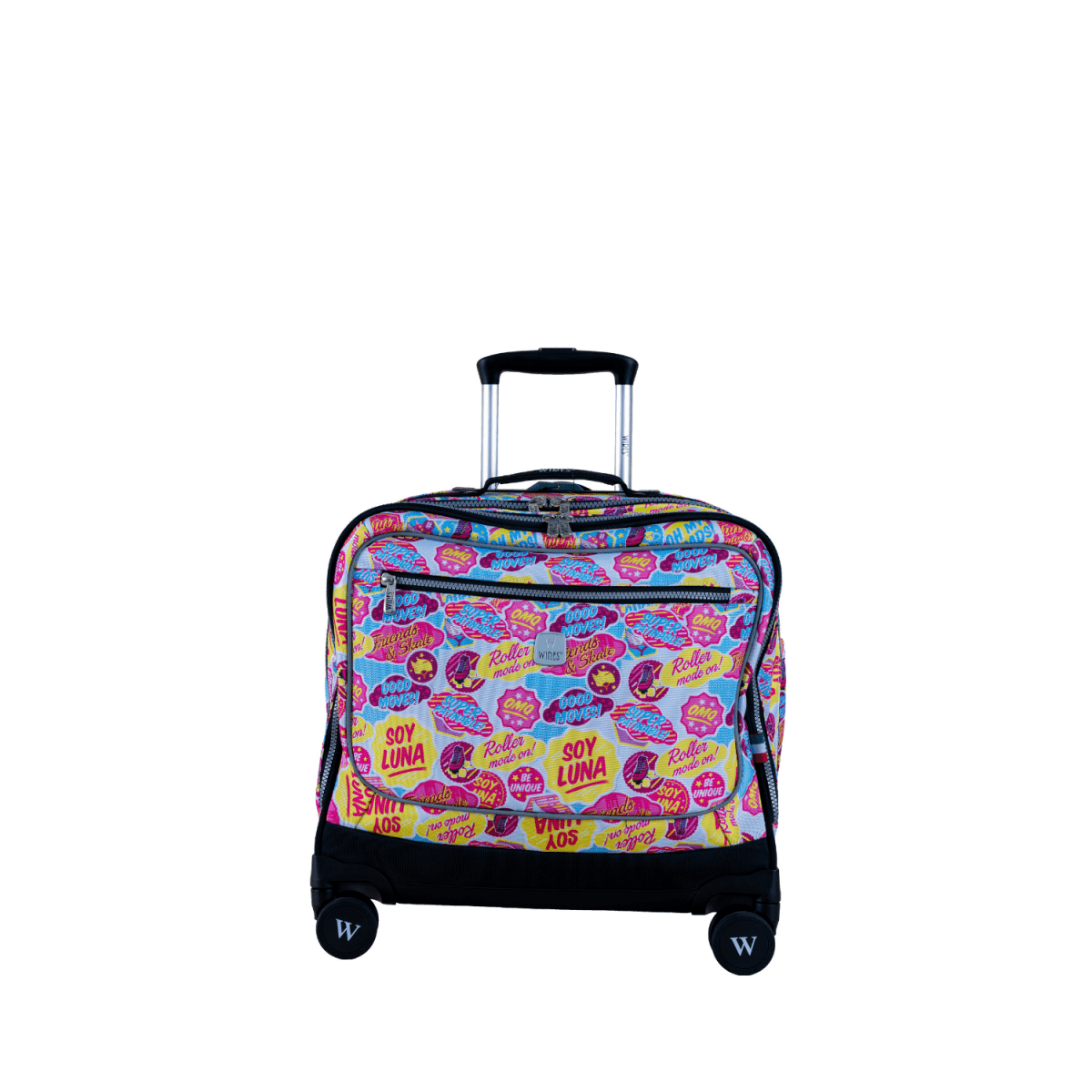 Bold Colors 8 Wheels School Bag Trolley Set of 4(Lunch Bag & Pencil Case)+Lunch Box - MOON - Back 2 School - Wires